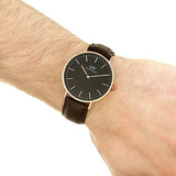 Buy Shop Daniel Wellington Classic York Black Dial Brown Leather Strap Watch For Men - DW00100128 USA Online