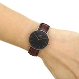Buy Shop Daniel Wellington Classic Bristol Black Dial Brown Leather Strap Watch for Men - DW00100137 USA Online