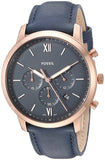 Buy Shop Fossil Neutra Chronograph Blue Dial Blue Leather Strap Watch for Men - FS5454 USA Online