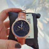 Buy Shop Fossil Tailor Date-Day Quartz Blue Dial Brown Leather Strap Watch for Women - ES4257 USA Online