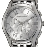 Buy Shop Emporio Armani Velente Chronograph Quartz Silver Dial Silver Steel Strap Watch For Men - AR1702 USA Online