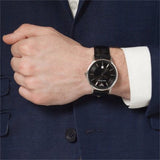 Buy Shop Emporio Armani Renato Black Dial Leather Strap Watch For Men - AR2411 USA Online