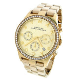 Buy Shop Marc Jacobs Henry Chronograph Gold Dial Gold Steel Strap Watch for Women - MBM3105 USA Online