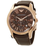 Buy Shop Emporio Armani Chronograph Brown Dial Brown Leather Strap Watch For Men - AR1701 USA Online