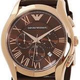 Buy Shop Emporio Armani Chronograph Brown Dial Brown Leather Strap Watch For Men - AR1701 USA Online