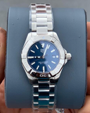 Tag Heuer Aquaracer Blue Dial Silver Steel Strap Watch for Women - WBD1412.BA0741