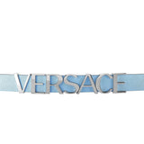 Buy Shop Versace V Flare Silver Dial Blue Leather Strap Watch for Women - VEBN00118 USA Online