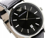 Buy Shop Emporio Armani Renato Black Dial Leather Strap Watch For Men - AR2411 USA Online