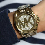 Buy Shop Michael Kors Bradshaw Gold Dial Gold Steel Strap Watch for Women - MK6487 USA Online
