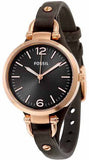 Buy Shop Fossil Georgia Smoke Grey Dial Grey Leather Strap Watch for Women - ES3077 USA Online