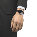 Buy Shop Tissot Gentleman Powermatic 80 Silicium Black Dial Brown Leather Strap Watch For Men - T127.407.16.051.01 USA Online