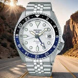 Buy Shop Seiko 5 Sports SKX GMT Automatic Sky Blue Dial Silver Steel Strap Watch For Men - SSK033K1 USA Online