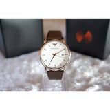 Buy Shop Emporio Armani Herren White Dial Brown Leather Strap Watch For Men - AR11103 USA Online