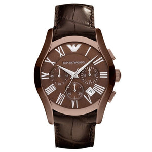Buy Shop Emporio Armani Valente Classic Brown Dial Brown Leather Strap Watch For Men - AR1609 USA Online