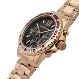 Michael Kors Everest Chronograph Black Dial Rose Gold Steel Strap Watch for Women - MK6972