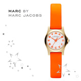Buy Shop Marc Jacobs Henry Dinky White Dial Orange Leather Strap Watch for Women - MBM1236 USA Online
