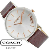 Buy Shop Coach Perry White Dial Brown Leather Strap Watch for Women - 14503154 USA Online