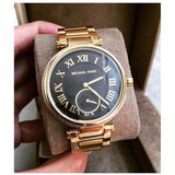 Buy Shop Michael Kors Skylar Black Dial Gold Steel Strap Watch for Women - MK5989 USA Online