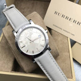 Buy Shop Burberry Heritage Grey Dial Beige Leather Strap Unisex Watch - BU1754 USA Online