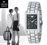 Buy Shop Emporio Armani Classic Black Dial Silver Stainless Steel Watch For Women - AR0157 USA Online