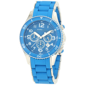 Buy Shop Marc Jacobs Rock Chronograph Blue Dial Blue Silicone Strap Watch for Women - MBM2575 USA Online