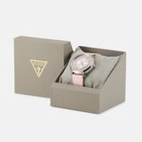 Buy Shop Guess Dahlia Analog Silver Dial Pink Leather Strap Watch for Women - GW0529L1 USA Online