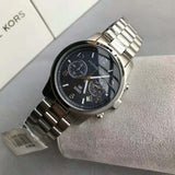 Buy Shop Michael Kors Hunger Stop 100 Series Navy Blue Dial Silver Steel Strap Watch for Women - MK5814 USA Online