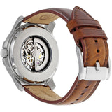 Buy Shop Fossil Grant Automatic Beige Skeleton Dial Brown Leather Strap Watch for Men - ME3099 USA Online