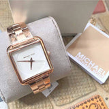 Buy Shop Michael Kors Lake Quartz White Dial Rose Gold Steel Strap Watch For Women - MK3645 USA Online