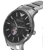 Buy Shop Emporio Armani Meccanico Automatic Black Dial Silver Steel Strap Watch For Men - AR60055 USA Online