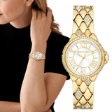 Buy Shop Michael Kors Camile Analog White Dial Gold Steel Strap Watch for Women - MK4801 USA Online