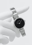 Buy Shop Calvin Klein Wavy Black Dial Silver Steel Strap Watch for Women - K9U23141 USA Online
