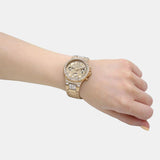 Buy Shop Guess Moonlight Multi Function Diamonds Gold Dial Gold Steel Strap Watch for Women - GW0320L2 USA Online