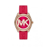 Buy Shop Michael Kors Janelle Three Hand Red Dial Red Rubber Strap Watch For Women - MK7142 USA Online