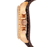Buy Shop Fossil Nate Chronograph Blue Dial Brown Leather Strap Watch for Men - JR1505 USA Online