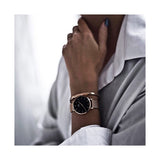 Buy Shop Daniel Wellington Classic Petite Melrose Black Dial Rose Gold Mesh Bracelet Watch For Women - DW00100217 USA Online