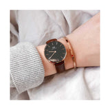 Buy Shop Daniel Wellington Classic Petite Bristol Black Dial Brown Leather Strap Watch For Women - DW00100221 USA Online