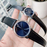 Movado Museum Blue Dial Black Leather Strap Watch For Women - 2100010