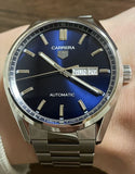 Buy Shop Tag Heuer Carrera Day Date Blue Dial Silver Steel Strap Watch for Women - WBN2012.BA0640 USA Online