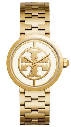 Buy Shop Tory Burch Reva Gold Dial Gold Steel Strap Watch for Women - TBW4025 USA Online