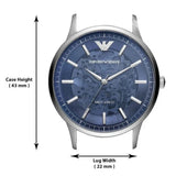 Buy Shop Emporio Armani Renato Automatic Blue Dial Silver Steel Strap Watch For Men - AR60037 USA Online