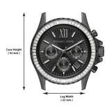 Buy Shop Michael Kors Everest Chronograph Black Dial Grey Steel Strap Watch For Women - MK6974 USA Online