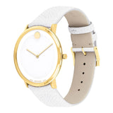 Buy Shop Movado 70th Anniversary Limited Edition White Dial White Leather Strap Watch For Women - 0607138 USA Online