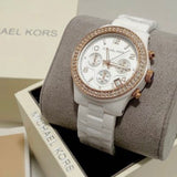 Buy Shop Michael Kors Ceramic White Dial White Steel Strap Watch for Women - MK5269 USA Online