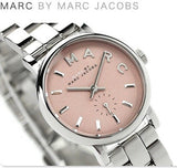 Buy Shop Marc Jacobs Baker Pink Dial Silver Steel Strap Watch for Women - MBM3283 USA Online