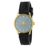 Gucci G Timeless Quartz Blue Dial Black Leather Strap Watch For Men - YA1265018