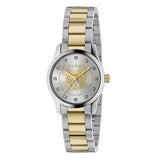 Gucci G Timeless Quartz Diamonds Silver Dial Two Tone Steel Strap Watch For Women - YA1265016