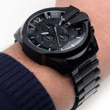 Buy Shop Diesel Mega Chief Chronograph Black Dial Black Steel Strap Watch For Men - DZ4355 USA Online