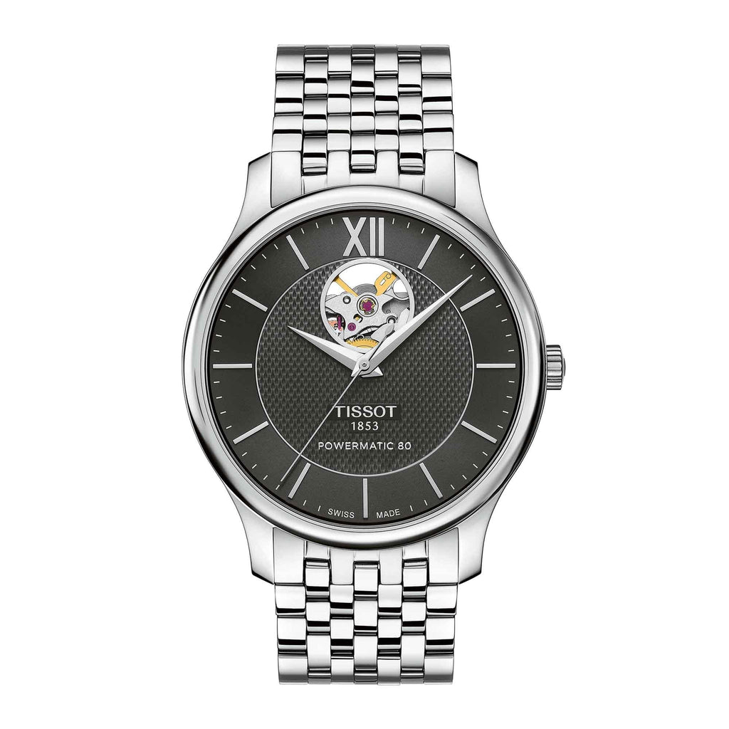 Buy Shop Tissot Tradition Automatic Open Heart Automatic Watch For Men - T063.907.11.058.00 USA Online
