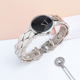 Buy Shop Calvin Klein Snake Black Dial Silver Steel Strap Watch For Women - K6E23141 USA Online